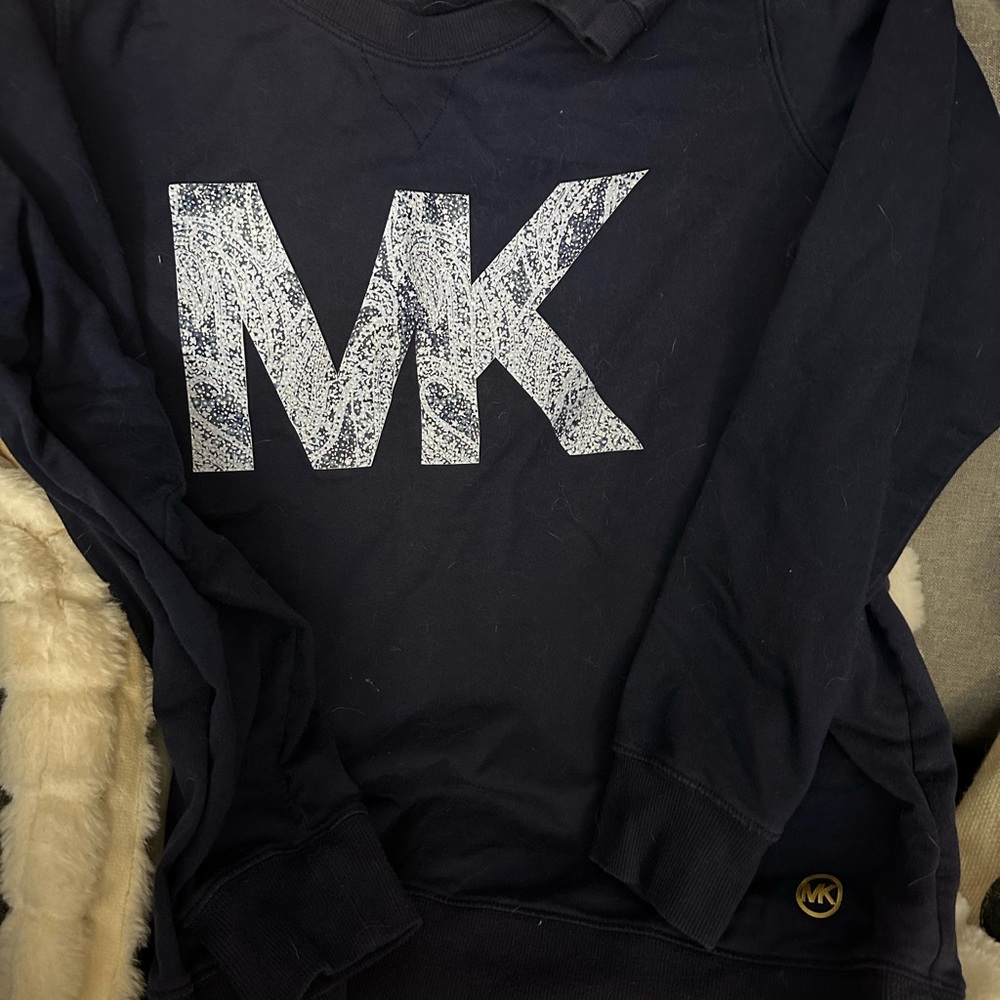 Michael Kors Blue Crewneck Sweatshirt with MK Logo